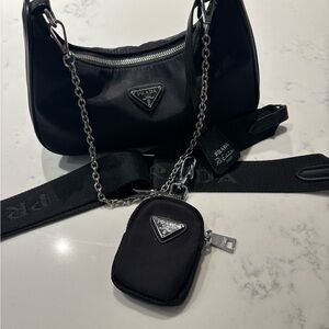 Prada Black Bag with Silver Accents